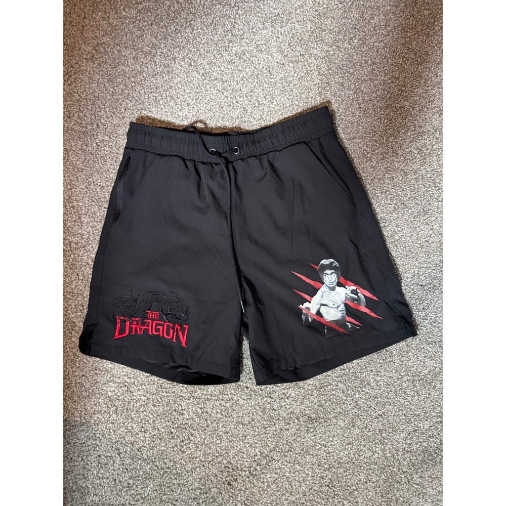 Shoe Palace Bruce Lee The Dragon Mesh Shorts Black Mens Medium BLHS402 NWT